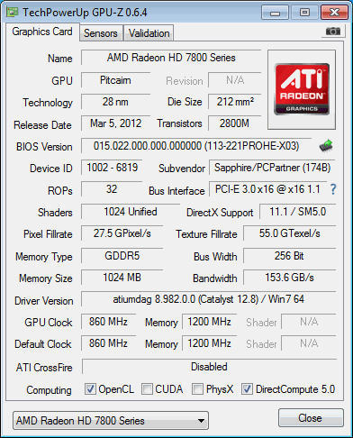 Sapphire hd 7850 discount 1gb