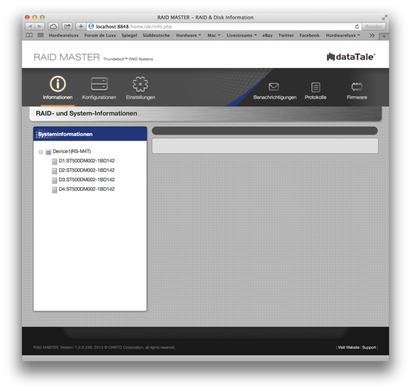 dataTale RS-M4T - Web-Interface