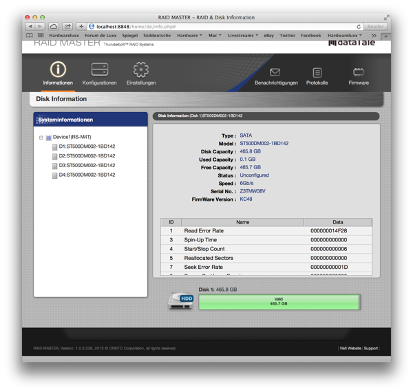 dataTale RS-M4T - Web-Interface