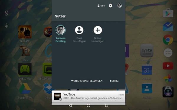 Android 5.0 Lollipop на NVIDIA Shield Tablet