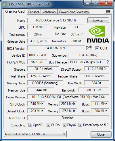 evga gts980 kingpin gpuz