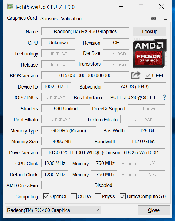 asus rx460strix