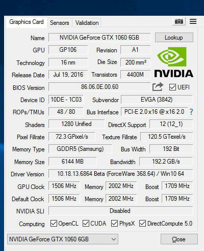 evga gtx1060 acx