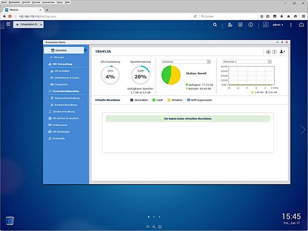 QNAP TBS-453A – обзор запущенных или существующих виртуальных машин