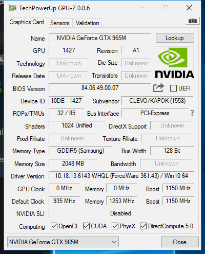 Nvidia geforce gtx best sale 965m