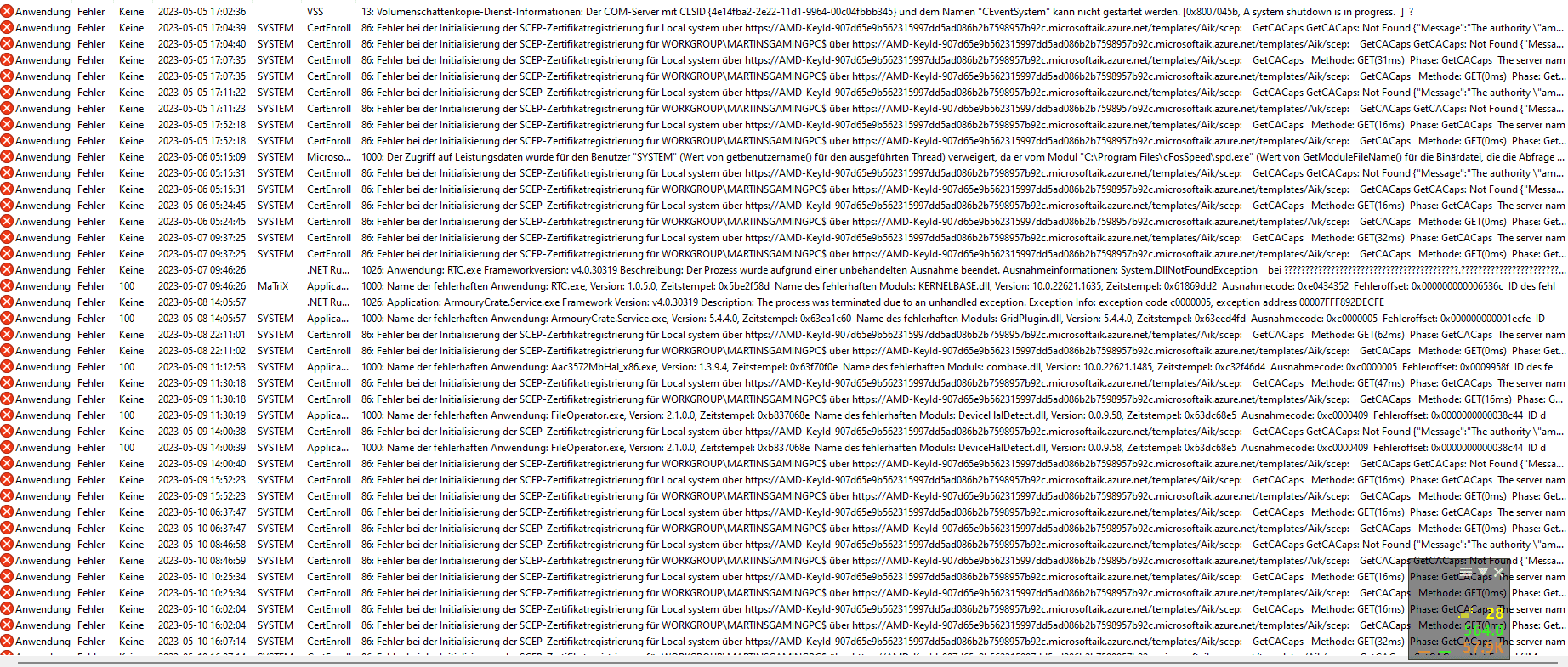 PC Fehler ,was kann das sein ? Fehlerbericht! Hardwareluxx