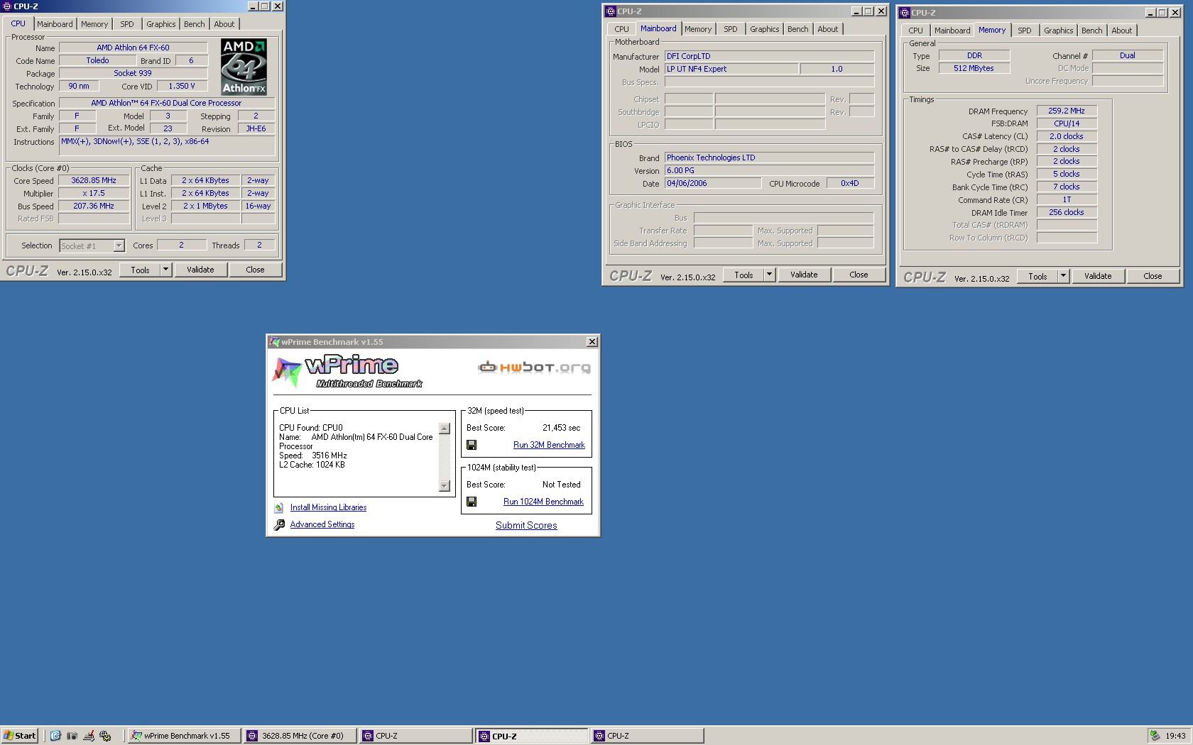 FX-60 - 3628MHz - 259MHz C2-2-2-5 1T - BH5 2x256MB - Dimm 1 + 2 3.41v.jpg