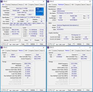 oben links: CPU-OC; unten links: RAM-OC (XMP); unten rechts: manuelles RAM-OC