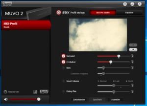 Das Sound Blaster Control Panel gewährt Zugriff auf bestimmte Klangcharakteristika