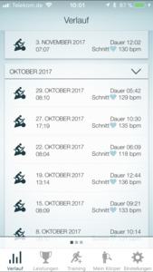 Trainings-Sessions werden protokolliert, übersichtlich aufbereitet und für Empfehlungen genutzt