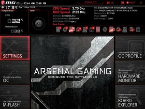 Die UEFI-Advanced-Oberfläche beim MSI B360M Mortar Titanium