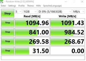 Die USB-3.2-Gen2-Performance über den B550-Chipsatz.