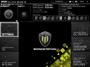 Der Advanced-Modus beim MSI X99A Workstation.
