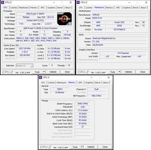 oben links: CPU-OC; unten: manuelles RAM-OC