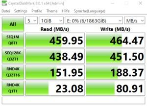 Die USB-3.2-Gen1-Performance über den ASMedia ASM1074