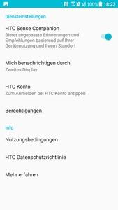 Einrichtung des HTC Sense Companion