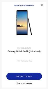 Samsung Galaxy Note 8 verfrüht auf der offiziellen Website