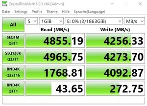 Die M.2-Performance über den Core i7-11700K mit PCIe 4.0 x4