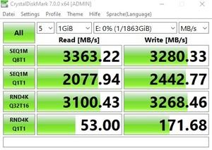 Die M.2-Performance beim MSI MEG Z490 UNIFY über den Z490-Chipsatz mit PCIe 3.0 x4.