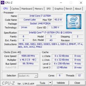 GPUz und CPUz des Gigabyte Aorus 15P WB
