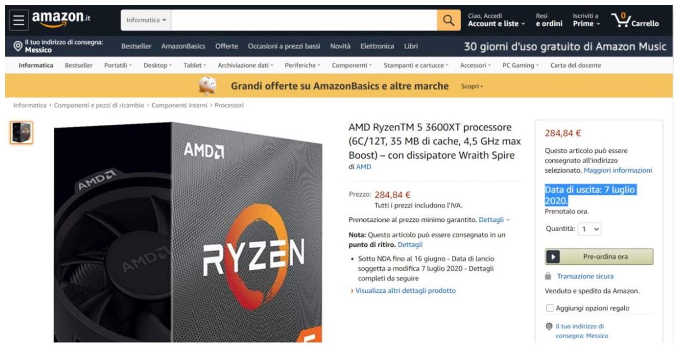 Amd Ryzen 5 3600xt Und Ryzen 9 3900xt Erste Listungen Bei Amazon Italien Hardwareluxx