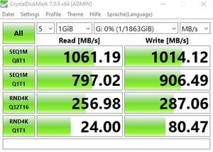Die USB-3.2-Gen2-Performance über den Z490-Chipsatz.