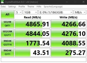 Die M.2-Performance über den Core i7-11700K mit PCIe 4.0 x4.