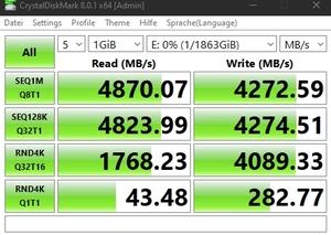 Die M.2-Performance über den Core i7-11700K mit PCIe 4.0 x4.