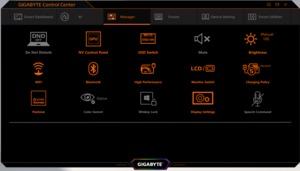 Die Software des Gigabyte AERO 15 OLED XD