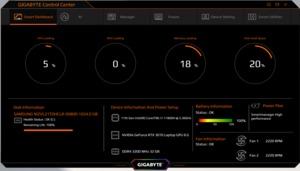 Die Software des Gigabyte AERO 15 OLED XD