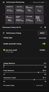 GeForce RTX 2080 Leistungsmonitor