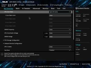 Die UEFI-Advanced-Ansicht beim ASUS Prime Z270-A.
