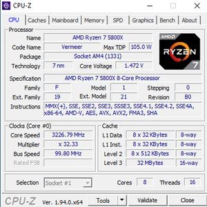 CPUz des AMD Ryzen 9 5950X und Ryzen 7 5800X