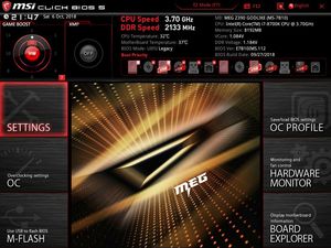 Die UEFI-Advanced-Oberfläche beim MSI MEG Z390 Godlike.