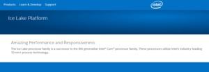 Auf seiner Homepage kündigt Intel Ice Lake als den Nachfolger der achten Core-Generation an