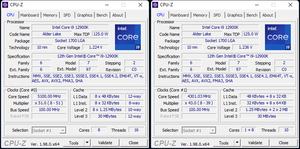 CPU-Overclocking: links mit den P-Kernen, rechts mit den E-Kernen