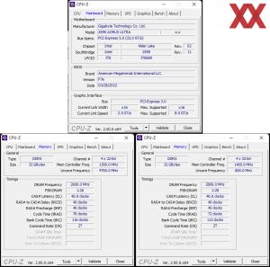 RAM-OC: unten links mit XMP; unten rechts mit manuellen Werten