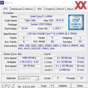 GPUz и CPUz ноутбука Gigabyte G5 KD