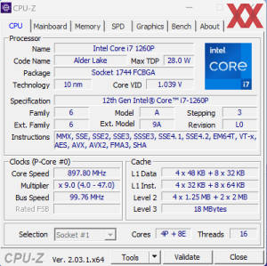 GPUz и CPUz Huawei MateBook X Pro (2022)