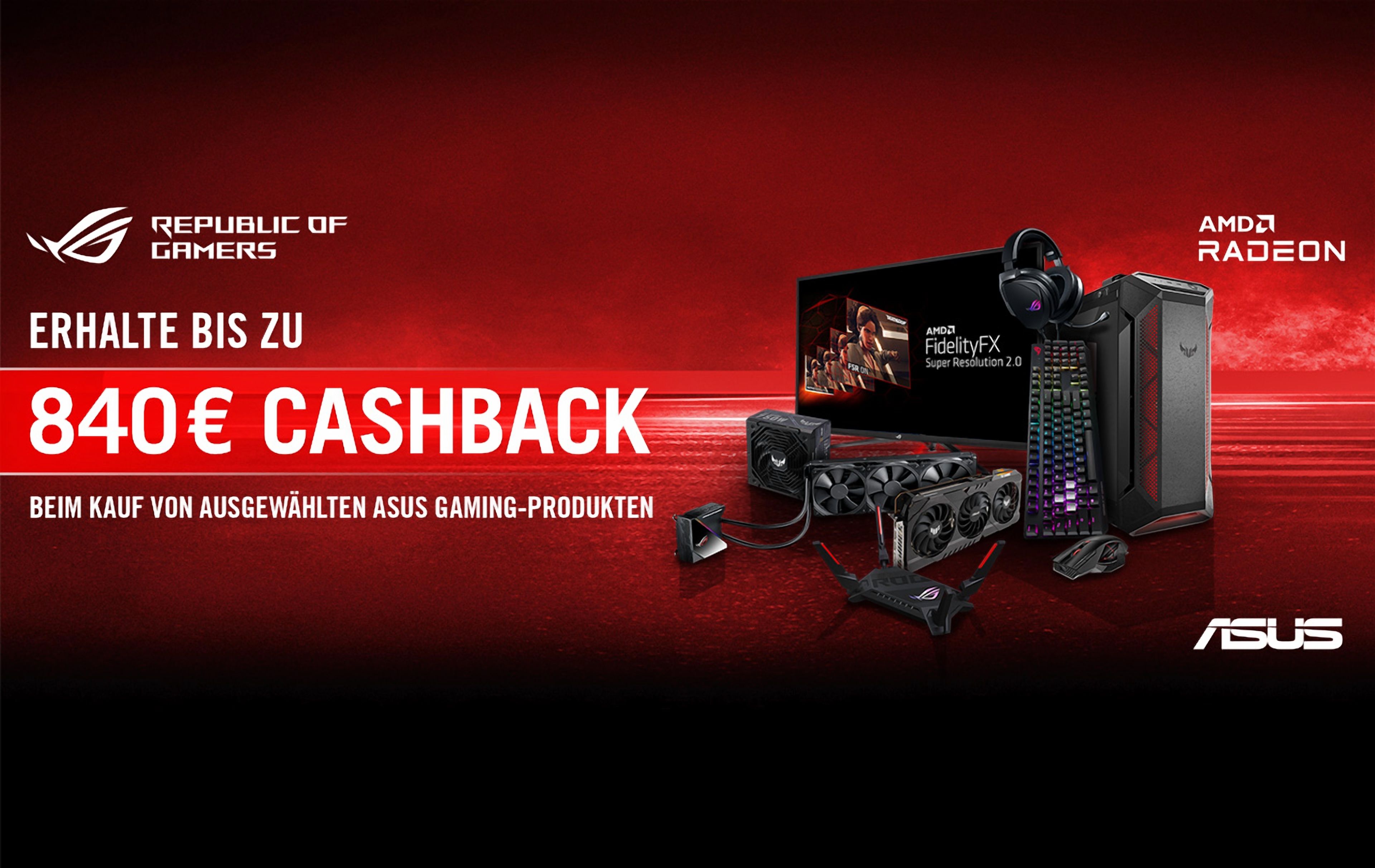 ASUS mit großer CashbackAktion auf Grafikkarten, Monitoren, Peripherie