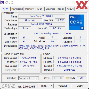 GPUz und CPUz des Gigabyte AORUS 17 XE4