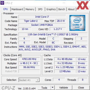 GPUz и CPUz ноутбука Gigabyte U4 UD