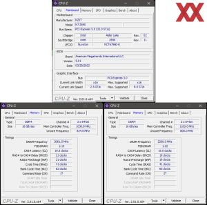 Разгон памяти: внизу слева - с XMP; внизу справа: ручной разгон