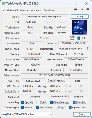 Intel Arc A750 Limited Edition
