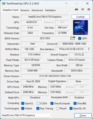 Intel Arc A770 Limited Edition