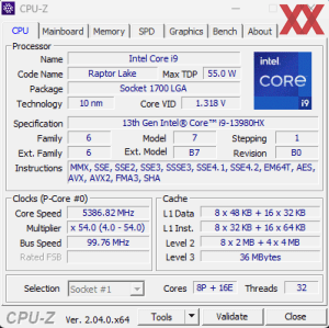 CPUz и GPUz ASUS ROG Strix Scar 18