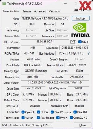 GPUz и CPUz MSI Pulse 17 B13V