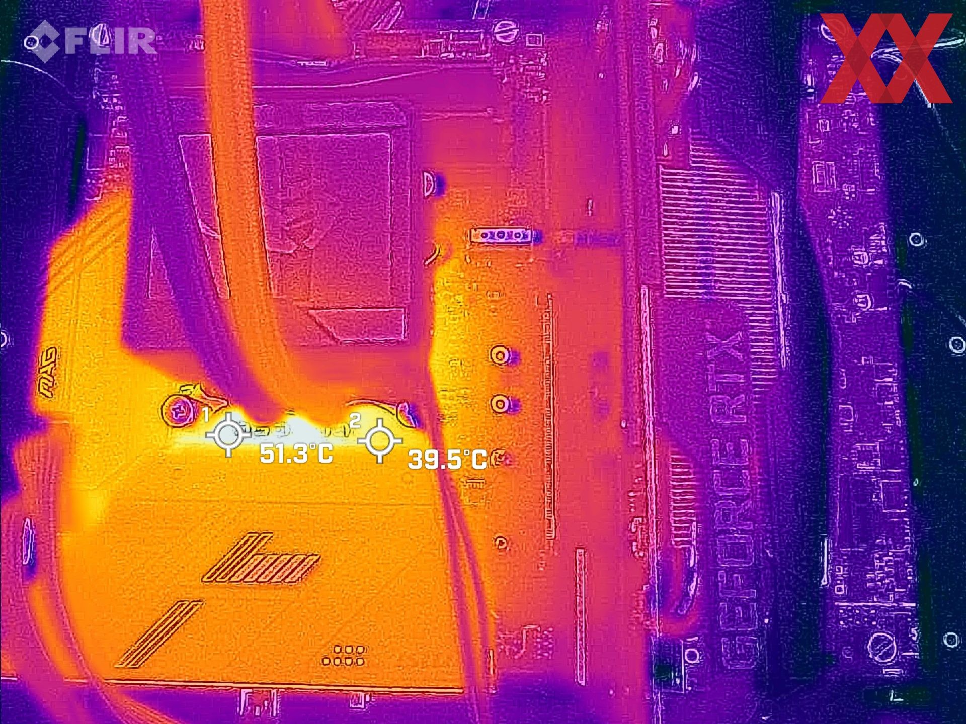Wärmebild vom VRM-Bereich beim MSI MAG B760 TOMAHAWK WIFI