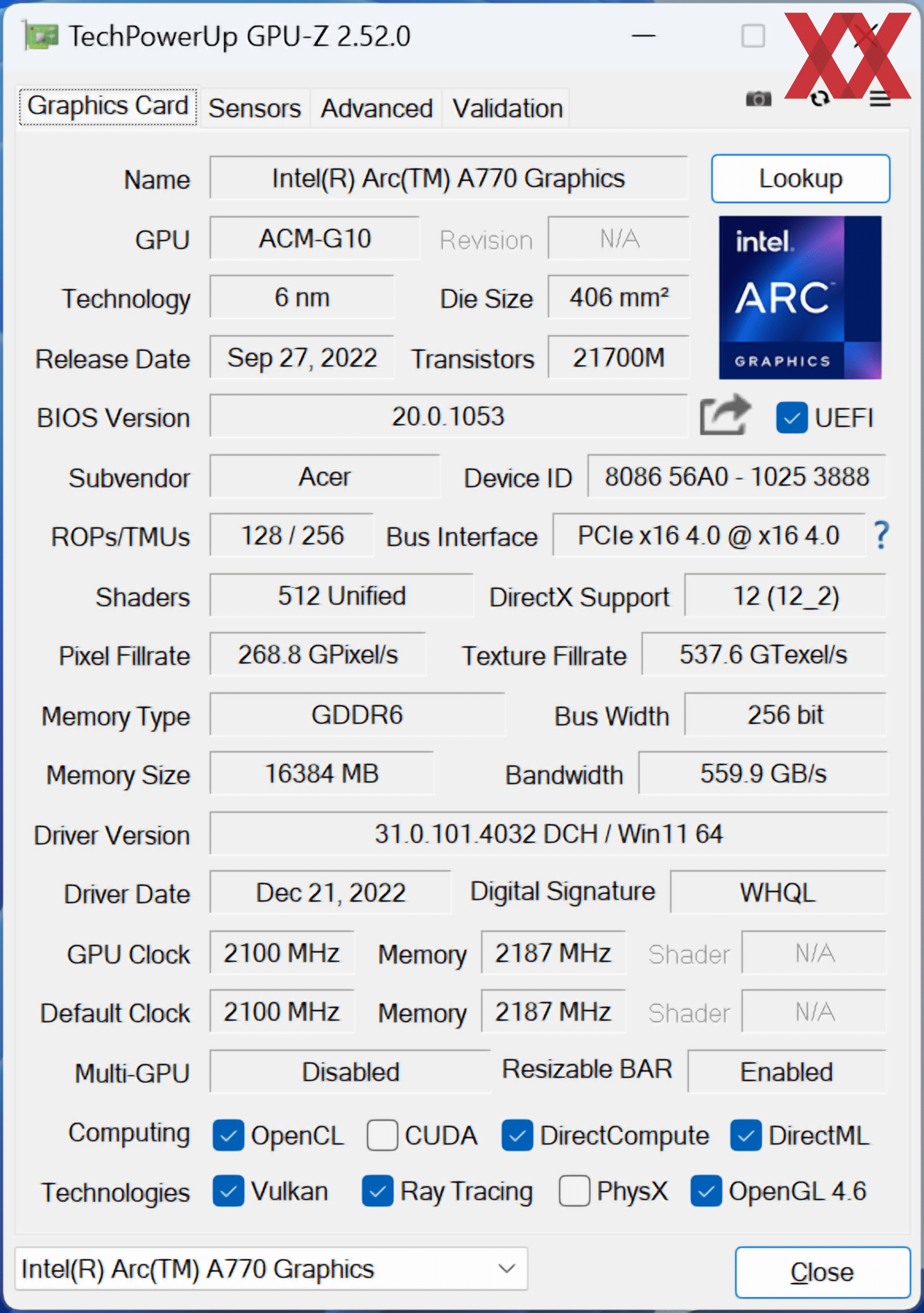 Intel Arc A380 Цена