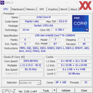 GPUz und CPUz des ASUS ROG Strix G16 G614JZ